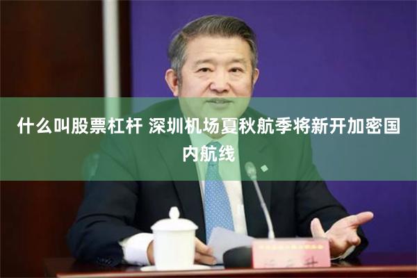 什么叫股票杠杆 深圳机场夏秋航季将新开加密国内航线