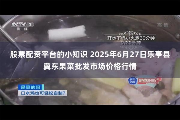 股票配资平台的小知识 2025年6月27日乐亭县冀东果菜批发市场价格行情