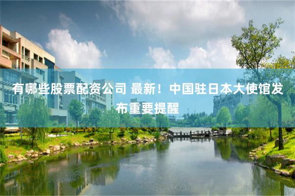 有哪些股票配资公司 最新！中国驻日本大使馆发布重要提醒